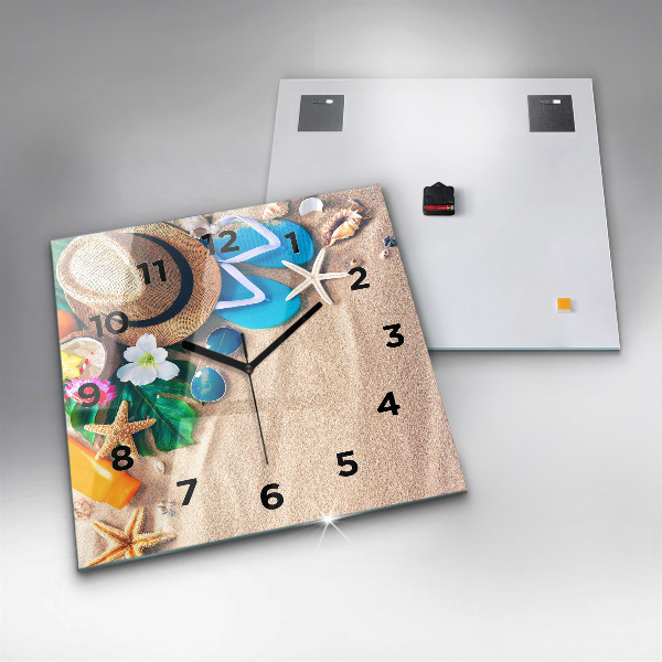 Square glass wall clock Holiday accessories