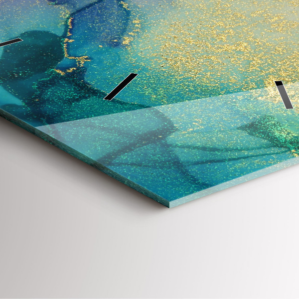 Square glass wall clock Abstraction of colors