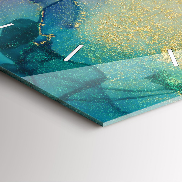 Square glass wall clock Abstraction of colors