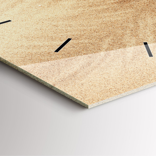 Square glass wall clock Golden abstraction