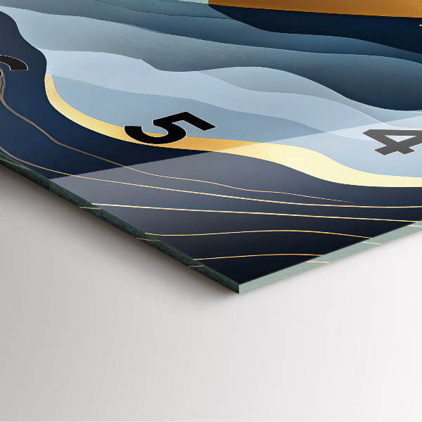 Square glass wall clock Abstract mountains