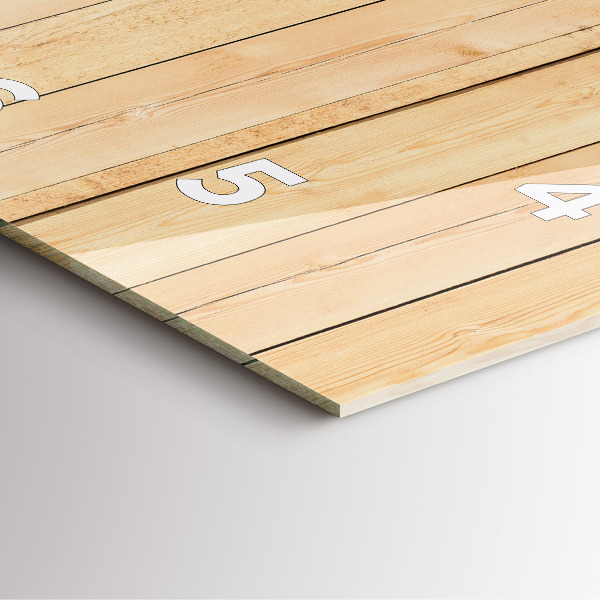 Square glass wall clock Wooden boards