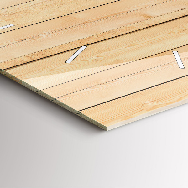 Square glass wall clock Wooden boards