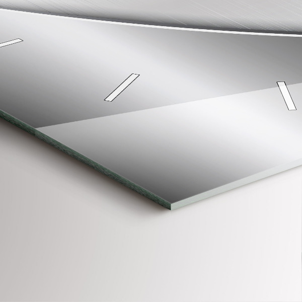 Square glass wall clock Silver pattern