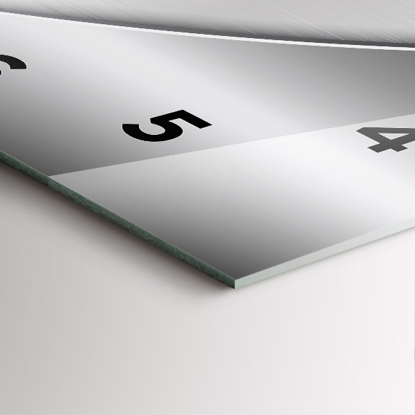 Square glass wall clock Silver pattern