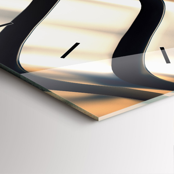 Square glass wall clock Silver pattern