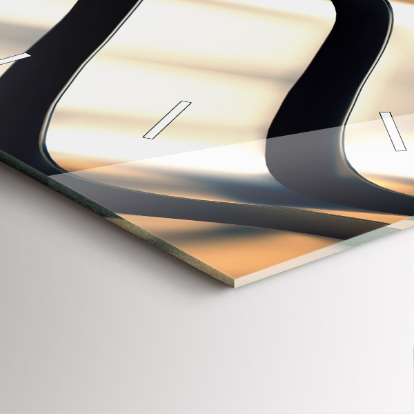 Square glass wall clock Silver pattern