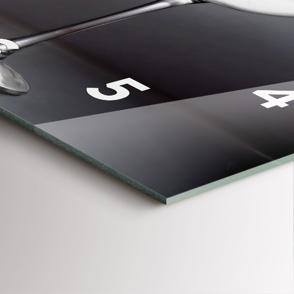 Square glass wall clock Glass of wine