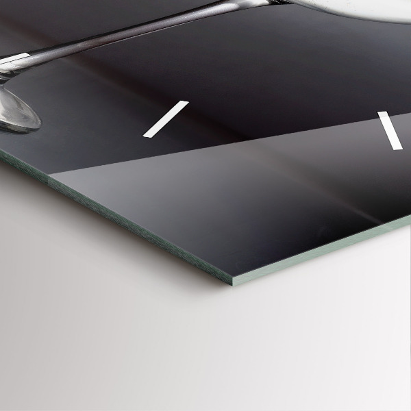 Square glass wall clock Glass of wine