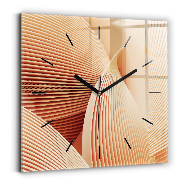 Square glass wall clock Abstract wave pattern