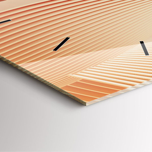 Square glass wall clock Abstract wave pattern