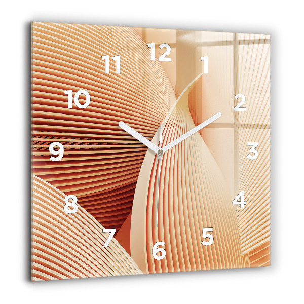 Square glass wall clock Abstract wave pattern