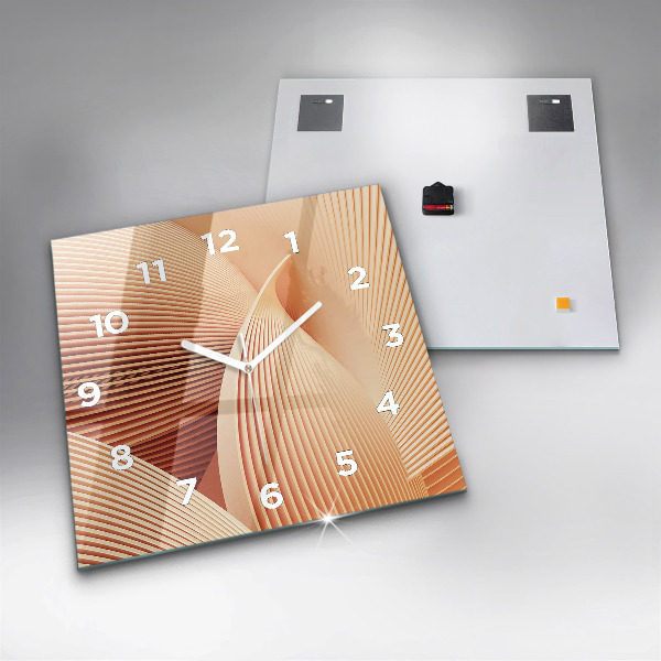 Square glass wall clock Abstract wave pattern