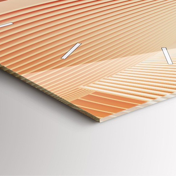 Square glass wall clock Abstract wave pattern