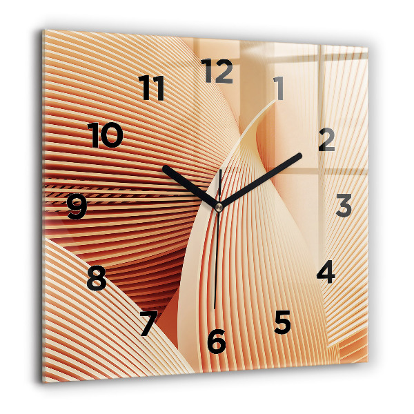 Square glass wall clock Abstract wave pattern
