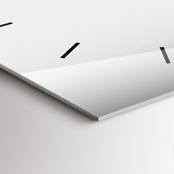 Square glass wall clock Silver abstraction