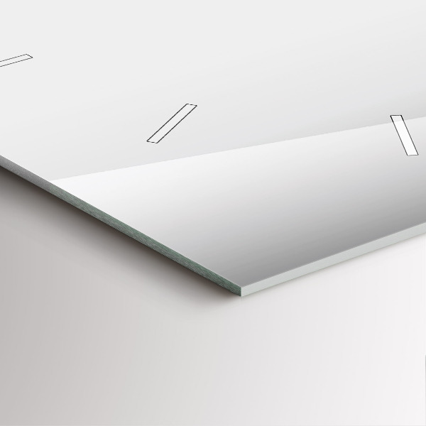 Square glass wall clock Silver abstraction