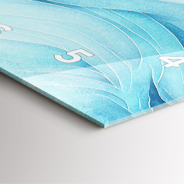 Square glass wall clock Blue clouds