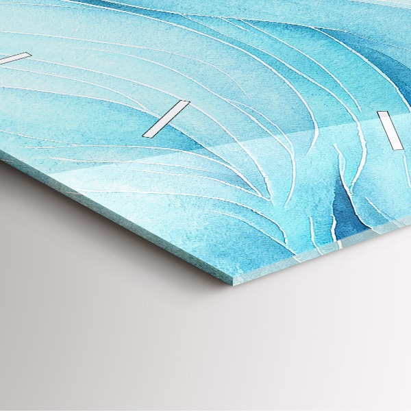 Square glass wall clock Blue clouds