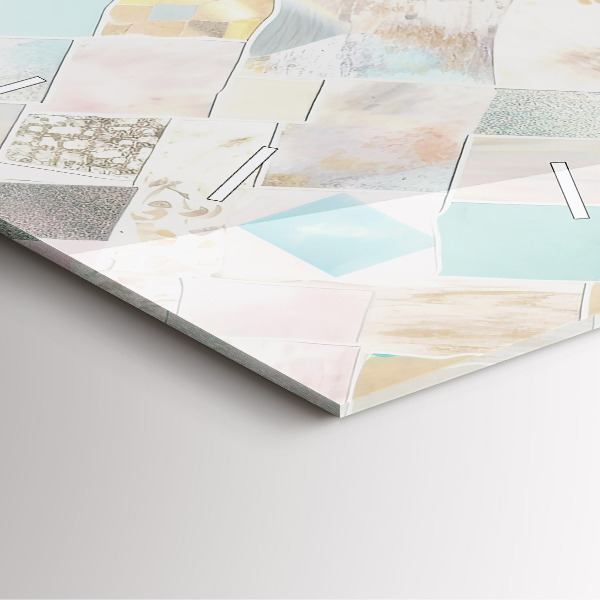 Square glass wall clock Colored tiles