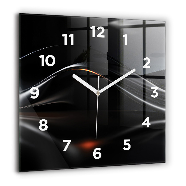 Square glass wall clock Abstraction