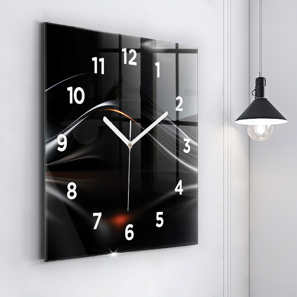 Square glass wall clock Abstraction