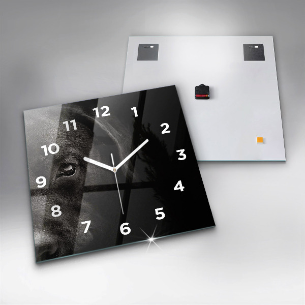 Square glass wall clock Scottish Fold Dog and Cat