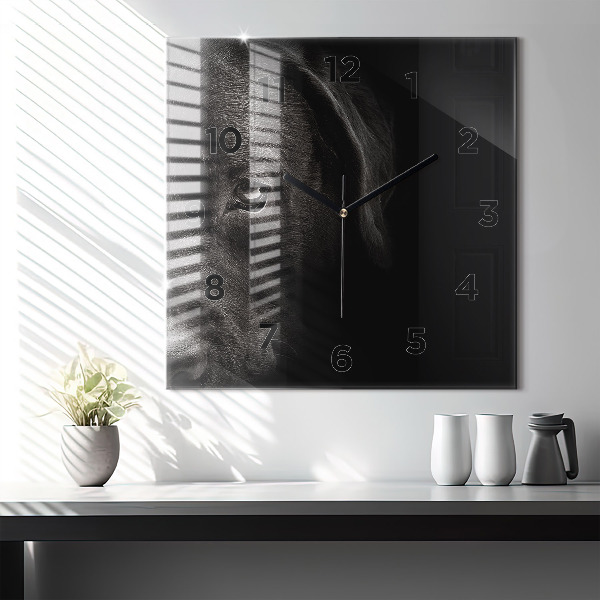 Square glass wall clock Scottish Fold Dog and Cat