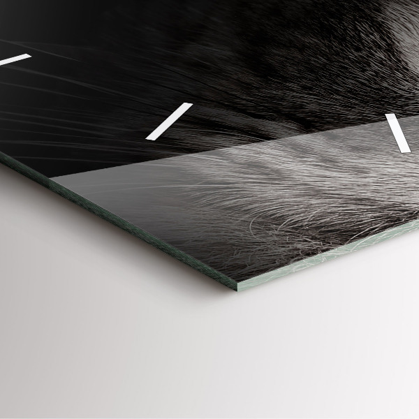 Square glass wall clock Scottish Fold Dog and Cat