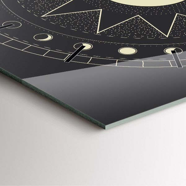 Square glass wall clock Moon phases