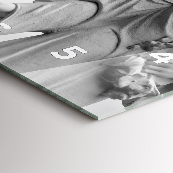 Square glass wall clock Old Angel Sculpture