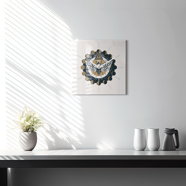 Square glass wall clock Moon Phases and the Eye