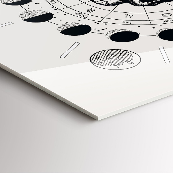 Square glass wall clock Moon phases