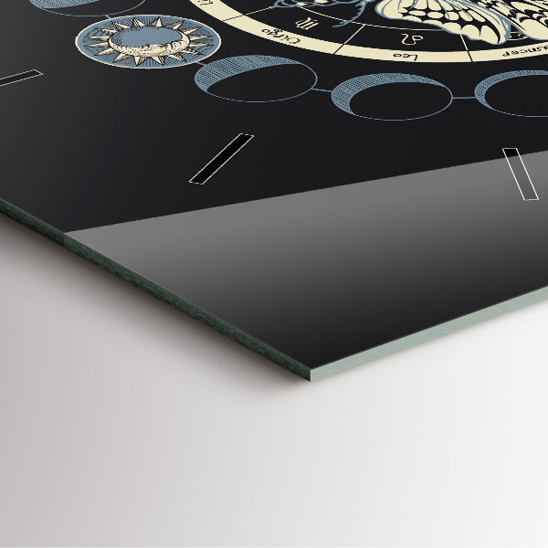 Square glass wall clock Moon phases
