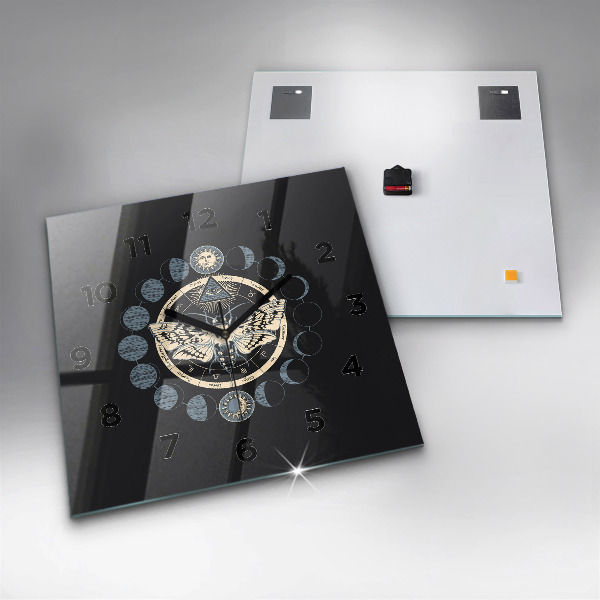 Square glass wall clock Moon phases