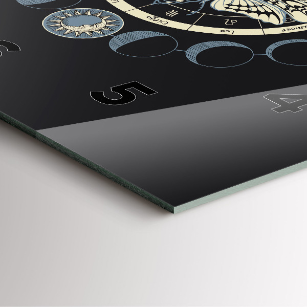 Square glass wall clock Moon phases