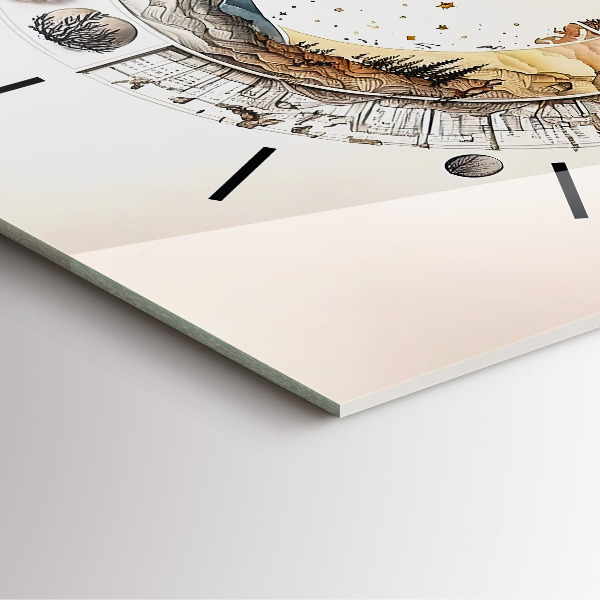 Square glass wall clock Astronomy clock