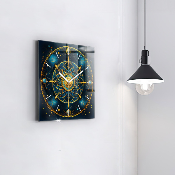 Square glass wall clock Horoscope clock