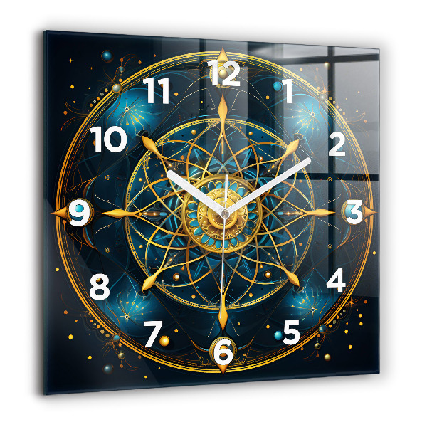 Square glass wall clock Horoscope clock