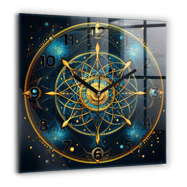 Square glass wall clock Horoscope clock