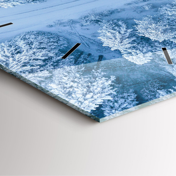 Square glass wall clock Forest from a drone