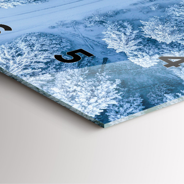 Square glass wall clock Forest from a drone