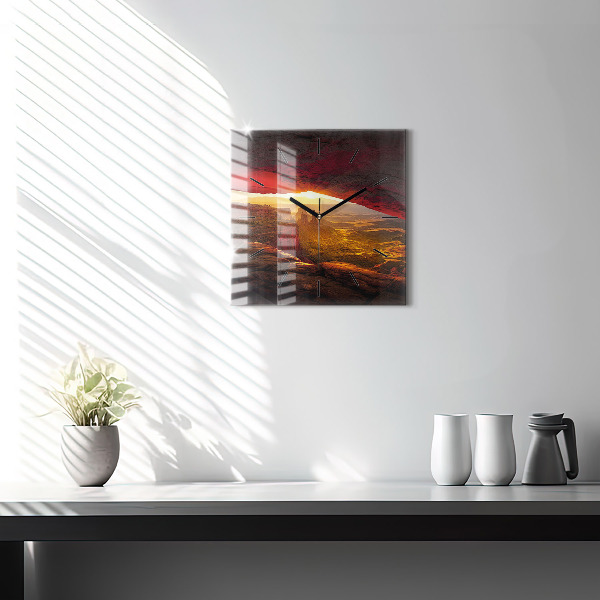 Square glass wall clock Grand Canyon Arizona