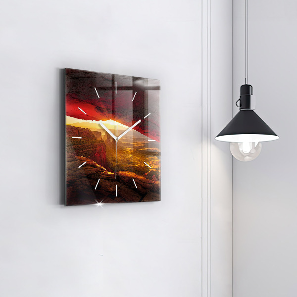 Square glass wall clock Grand Canyon Arizona
