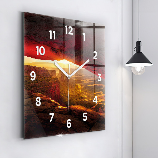 Square glass wall clock Grand Canyon Arizona