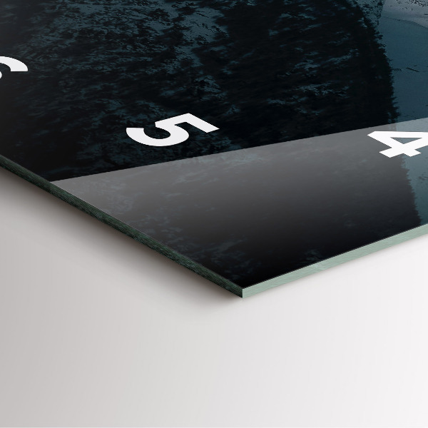 Square glass wall clock Sunset in the mountains