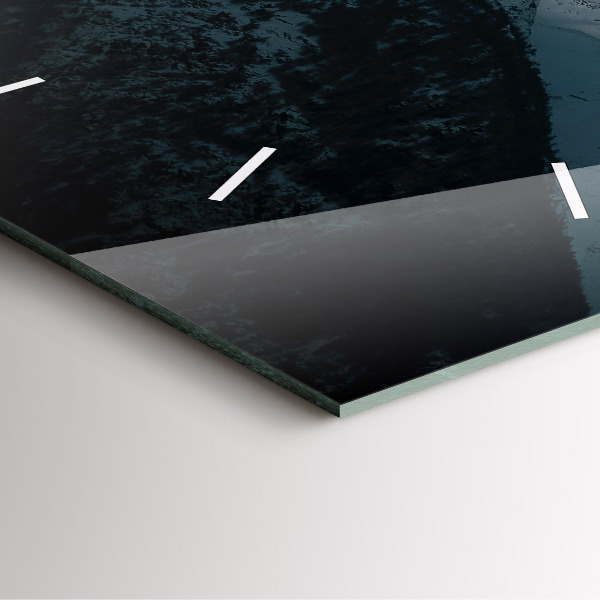 Square glass wall clock Sunset in the mountains