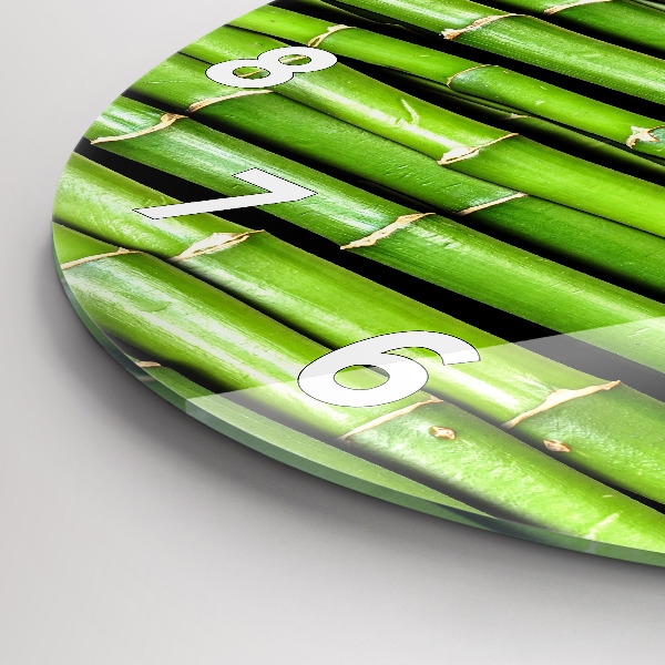 Round glass clock Asian Bamboo