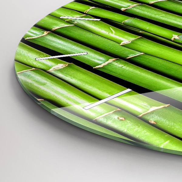 Round glass clock Asian Bamboo
