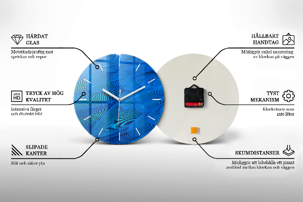 Round glass clock View of the beach